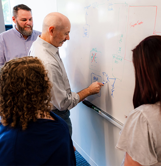 A colleague presenting recognition insights